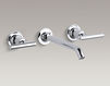 Смеситель настенный Purist Kohler 2015 K-T14415-4-BN Современный / Скандинавский / Модерн