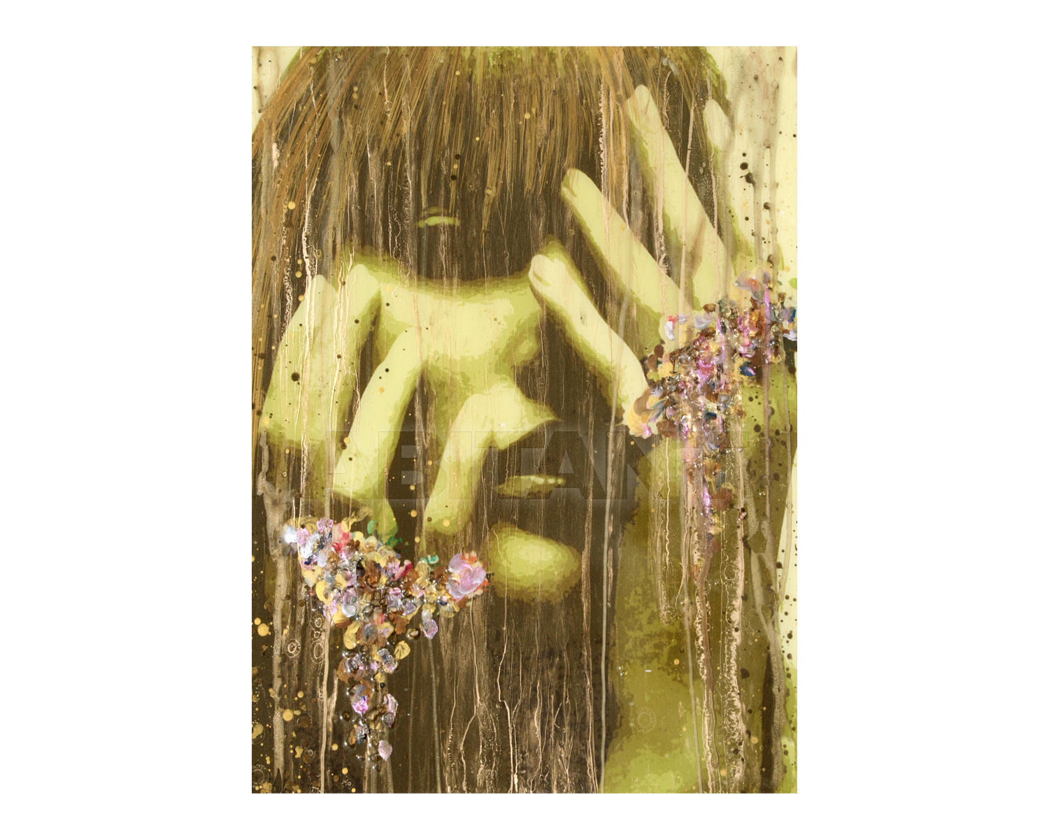 Купить Настенная панель Alex Turco Woman Tribute Flower power in gold