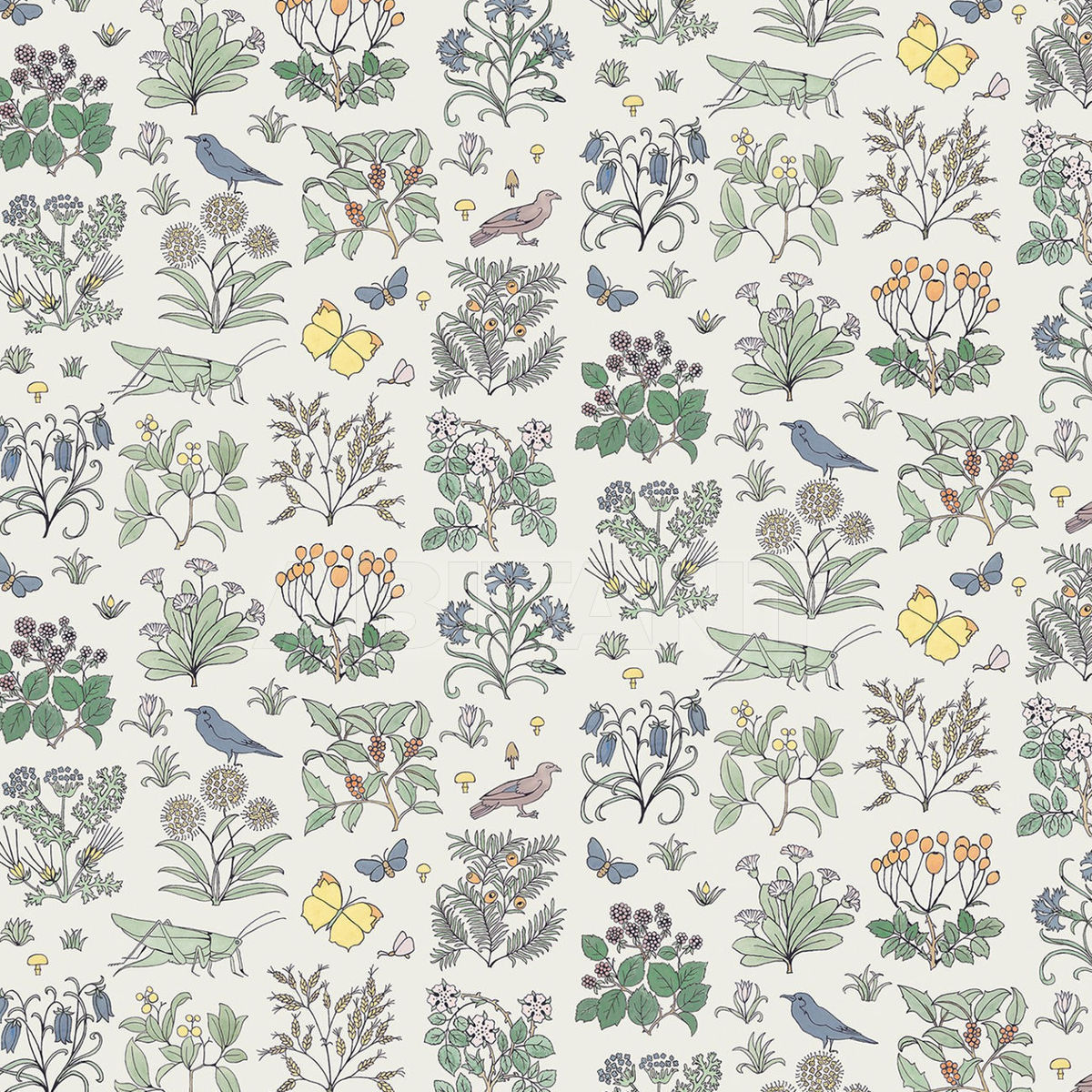 Купить Обивочная ткань VOYSEY'S GARDEN  Henry Bertrand Ltd Fabric 6-FA-VOY-CS-WHT-XXX-XXX