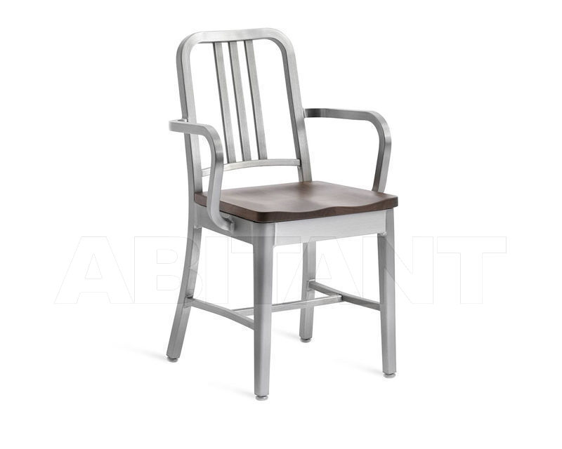 Купить Стул с подлокотниками Emeco Navy Collection 1104 A WALNUT