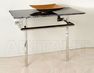 Консоль Stone Forest Консоли и базы раковин SS-03 (stainless steel) с топом BL (black granite)