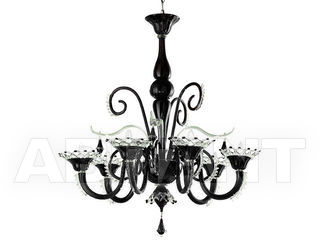 Люстра Lavai lavorazione vetri artistici di Giuliano Statua & C. 2007 784/6 nero trasparete