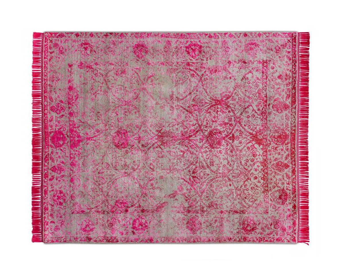 Купить Ковер современный Rug Star Persia/rajasthan Rajasthan No. 03 | Strawberry on NaturalGrey | SilkFringes