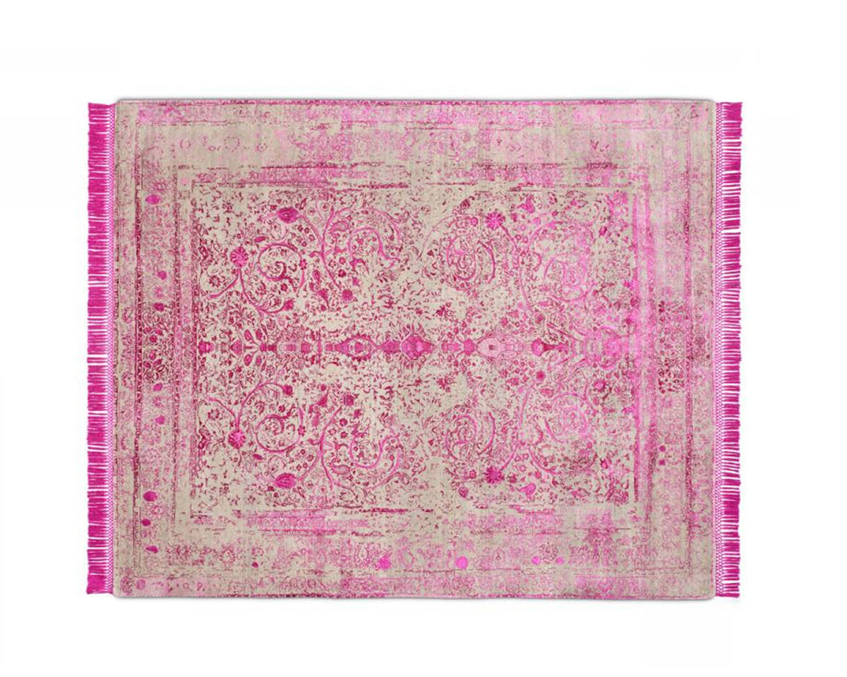 Купить Ковер современный Rug Star Persia/rajasthan Rajasthan No. 09 | EyeCandyPink on NaturalGrey