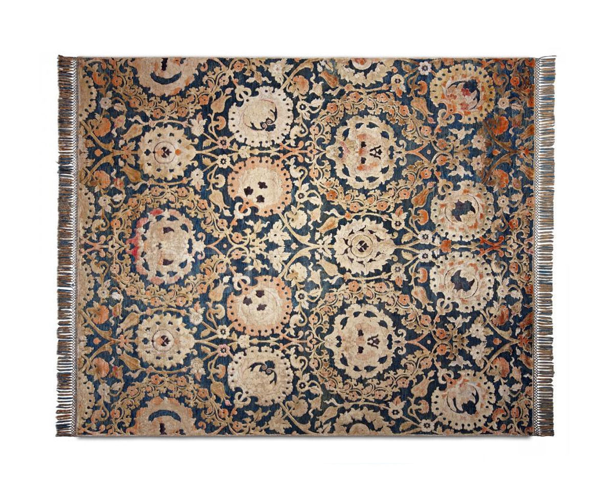 Купить Ковер современный Rug Star Oxidized Belle Époque Ludwig | MidNightBlue | SilkFringes