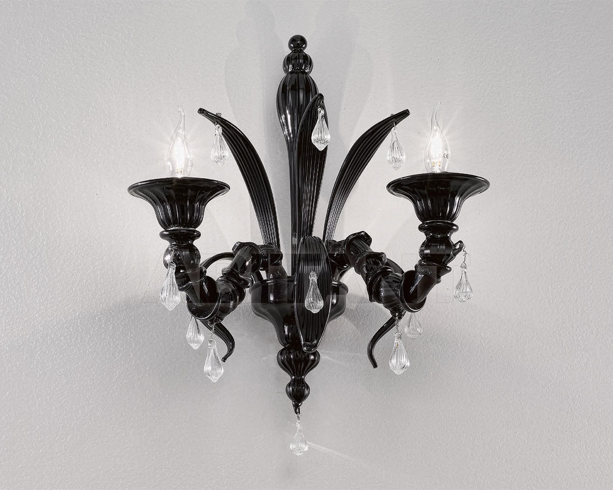 Купить Бра OR Illuminazione s.r.l.  Murano 1007/A2 CR NERO-CRISTALLO