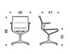 Схема Стул с подлокотниками ICF Office 2015 3684803 30C Современный / Скандинавский / Модерн