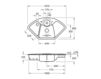 Схема Раковина накладная SOLO CORNER Villeroy & Boch Arena Corner 6708 02 KD Современный / Скандинавский / Модерн