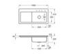 Схема Раковина накладная SUBWAY 60 XL Villeroy & Boch Kitchen 6719 02 J0 Современный / Скандинавский / Модерн