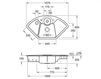 Схема Раковина накладная SOLO CORNER Villeroy & Boch Arena Corner 6708 02 TR Современный / Скандинавский / Модерн