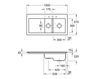 Схема Раковина накладная SUBWAY 60 XR Villeroy & Boch Kitchen 6721 02 TR Современный / Скандинавский / Модерн