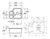 Схема Раковина накладная CISTERNA 60B Villeroy & Boch Kitchen 6702 02 TR Современный / Скандинавский / Модерн