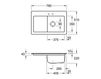 Схема Раковина накладная SUBWAY 45 Villeroy & Boch Kitchen 6714 01 TR Современный / Скандинавский / Модерн