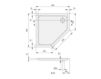 Схема Душевой поддон O.NOVO Villeroy & Boch Bathroom and Wellness UDA 0906 DEN 5V-XX Современный / Скандинавский / Модерн