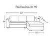 Схема Диван Settebello Salotti Trendy GLEN COMPONIBILE 225X170 DX-SX Современный / Скандинавский / Модерн