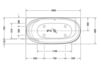 Схема Угловая ванна Duravit 2015 700362 00 0 00 0000 Современный / Скандинавский / Модерн