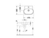 Схема Раковина подвесная Duravit 2015 041947 00 00 Современный / Скандинавский / Модерн