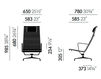 Схема Кресло для руководителя EA 124 Vitra. 2016 412 366 00 Современный / Скандинавский / Модерн