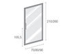 Схема Дверь стеклянная Res Italia Doorscollection DORSIA Sliding door 3 Современный / Скандинавский / Модерн