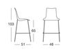 Схема Барный стул Scab Design / Scab Giardino S.p.a. Marzo 2546 380 Современный / Скандинавский / Модерн