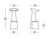 Схема Барный стул Voilà Slide Furniture SD VOI085 Современный / Скандинавский / Модерн