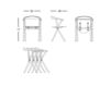 Схема Стул с подлокотниками CHAIR B B.D (Barcelona Design) CHAIRS AND STOOLS CHAIR B 2 Лофт / Фьюжн / Винтаж / Ретро
