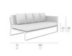 Схема Диван для террасы Gandia Blasco 2015 Flat Sofa modular 1 Frame bronze  Современный / Скандинавский / Модерн