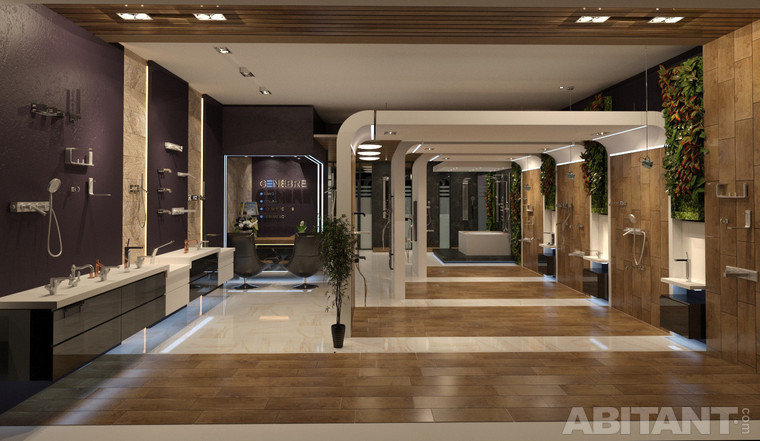 Интерьер салона сантехнического оборудования. Abitant Москва