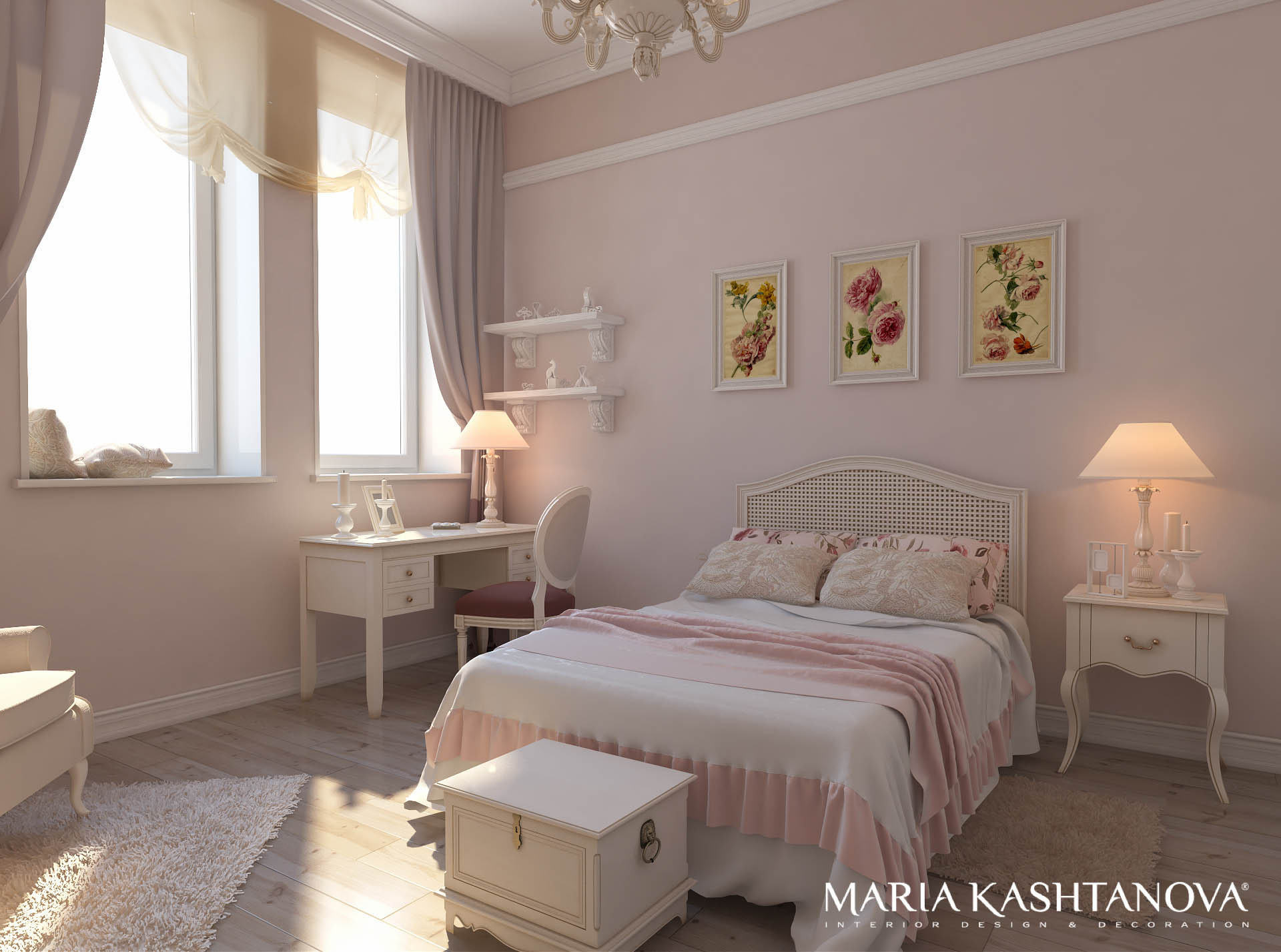 Розовая спальня Прованс